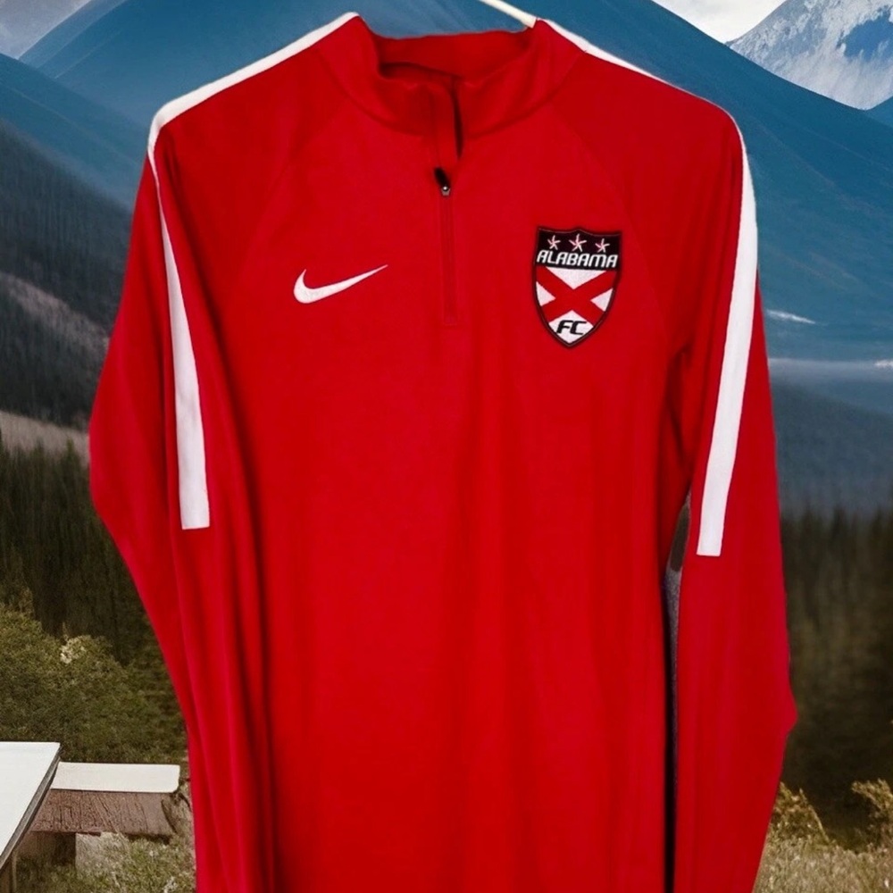 . Rare Nike Alabama FC soccer Team sideline jacket size small Red